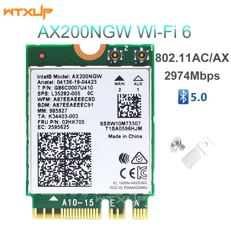 Беспроводной адаптер NGFF AX200NGW для Intel Wi Fi 6 AX200 сетевая карта 2400 Мбит/с 2 4 ГГц/5 ГГц