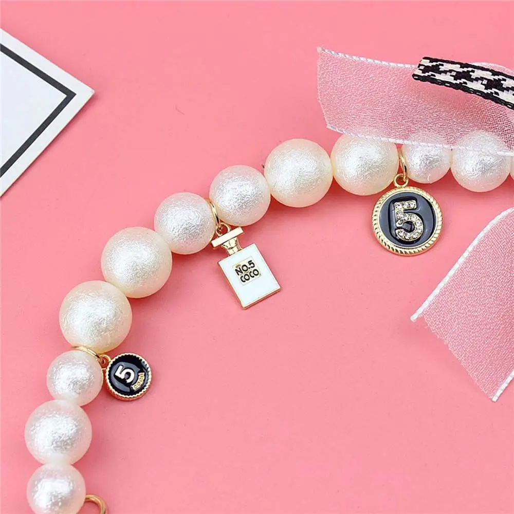 2021 new frosted pearl bow knot bracelet mobile phone case chain charm diy accessories screw buckle female drop hanging strap free global shipping
