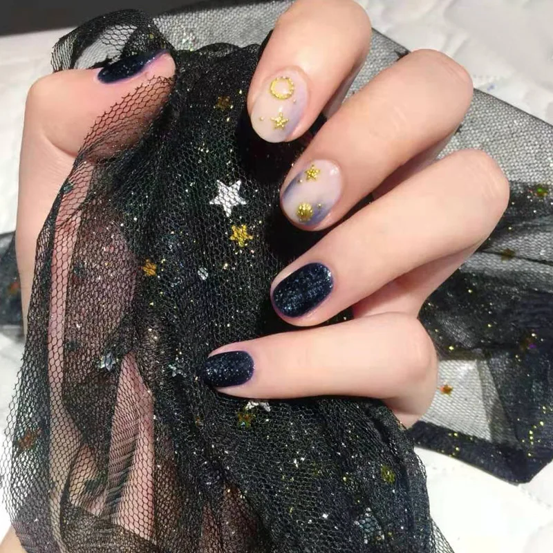 Накладные ногти прозрачного желеобразного цвета 24 шт. накладные в летнем стиле