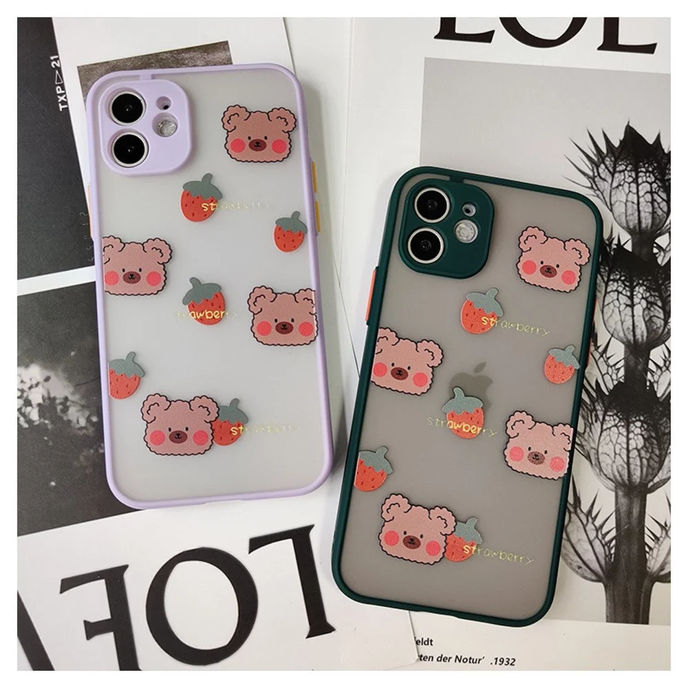 

CASE XIAOMI 11 10 4G 5G 9 8 Note10 Lite Pro Redmi Note10s 9 8 7 Note 10 9 8 7 POCO Strawberry bear ins feel camera