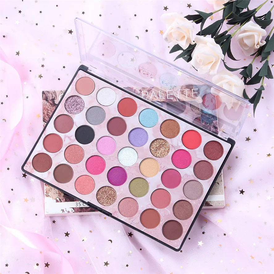 С перламутровым блеском тени для век Пудра MISS ROSE 1 шт. матовые Палитра Мода