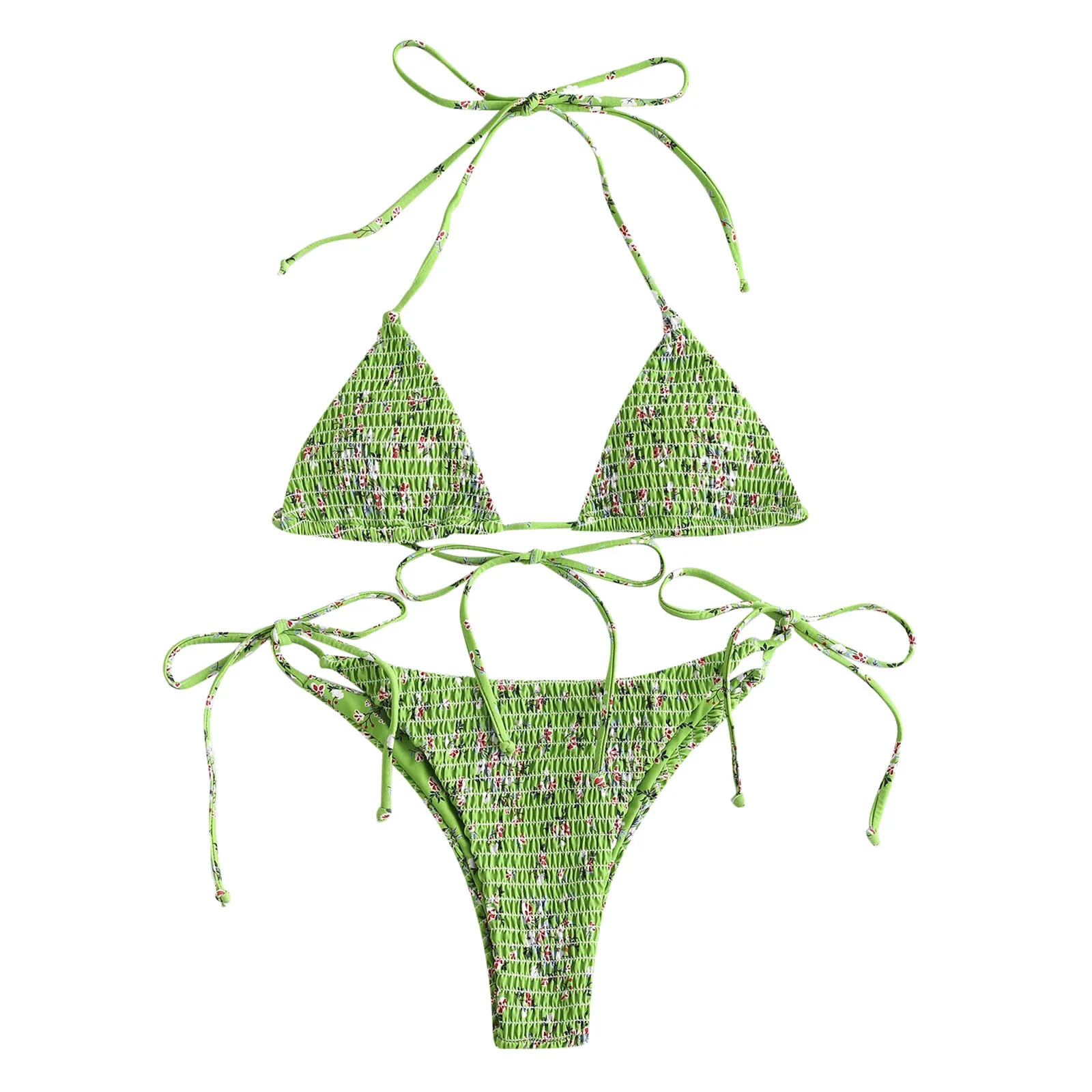 

Triangle bag Print Bikini split swimsuit 2021 Brazilian women's three-point European and American sexy swimsuit beach suit bikin