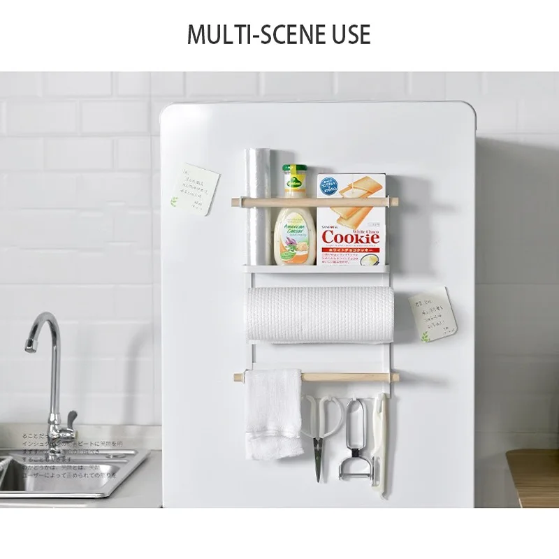 Магнитный металлический кухонный органайзер настенная полка для холодильника