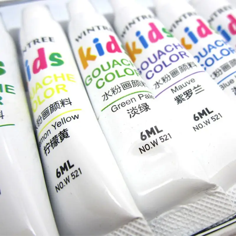 

Gouache Paint Set 12 Vibrant Colors in Tubes Easy Convenient to Mix with Great Results