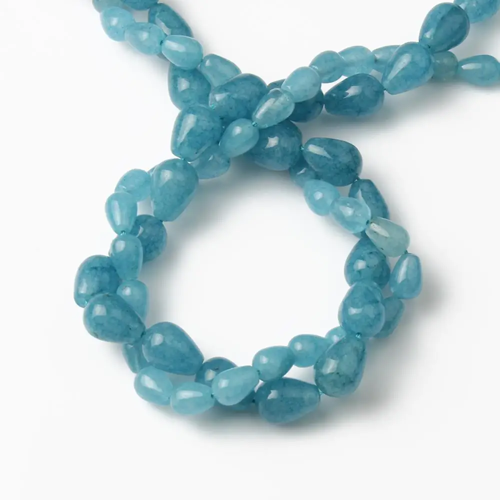 Оптовая продажа натуральный камень небесно-голубой нефрит в форме капли воды