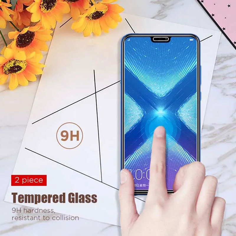 

Screen Protctive Glass For Honor 9 10 Lite Transparent Glass 2Pcs! Protective Glass For Honor 6 7 8 Lite Pro HD Clear