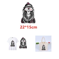 funny gorilla diy patches on cloths iron on heat transfer printing patches stickers for clothes t shirt appliques washable