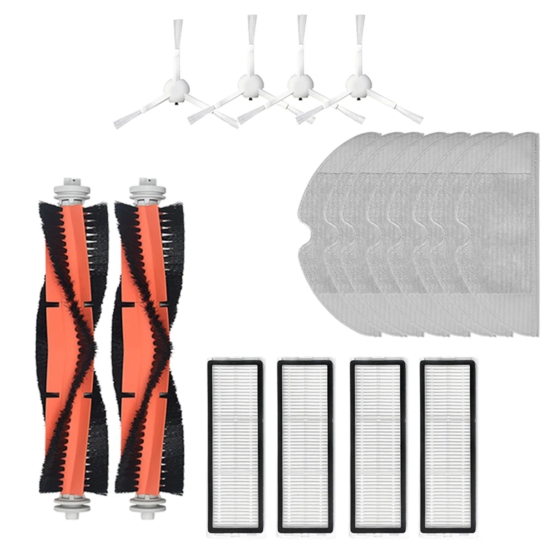 

HOT！-18Pcs New Main Brush Hepa Filter Side Brush Mop Cloth Cleaning Tool Kit for Xiaomi Dreame F9 Vacuum Cleaner Accessories