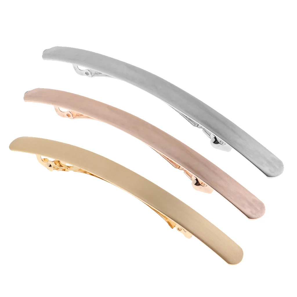 

3x Metal Skinny Hair Clip Barrette Girl Hair Grip Clamp Ponytail Holder
