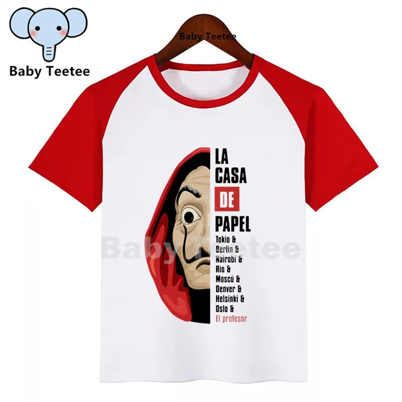 

La Casa De Papel Print Boys Girls TV T-Shirt Kids Cute Money Clothes Boy Tops Children Clothing Tee Shirts