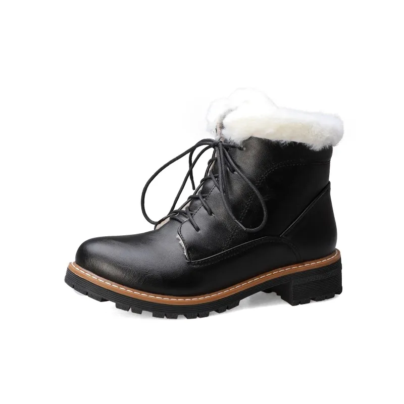 

Простые и модные пушистые короткие ботинки большого размера, женская обувь, женские ботинки, женская зимняя обувь