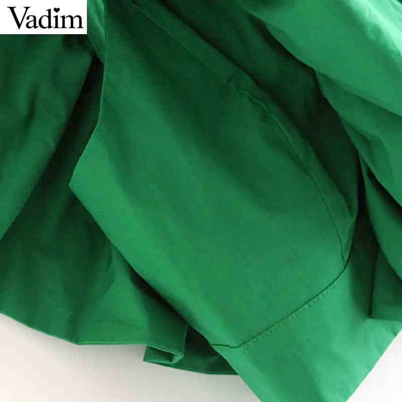 Женский укороченный топ с оборками Vadim зеленая блузка без рукавов v образным