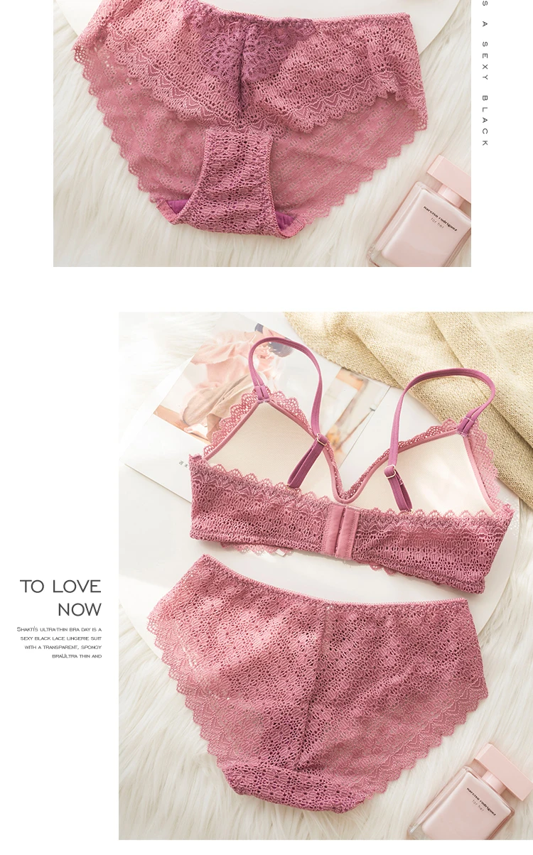 Roseheart, женский модный фиолетовый беспроводной кружевной бюстгальтер, наборы, бюстгальтер, трусики, пуш-ап, нижнее белье, сексуальное нижнее белье, комплекты, чашка A B, роскошные