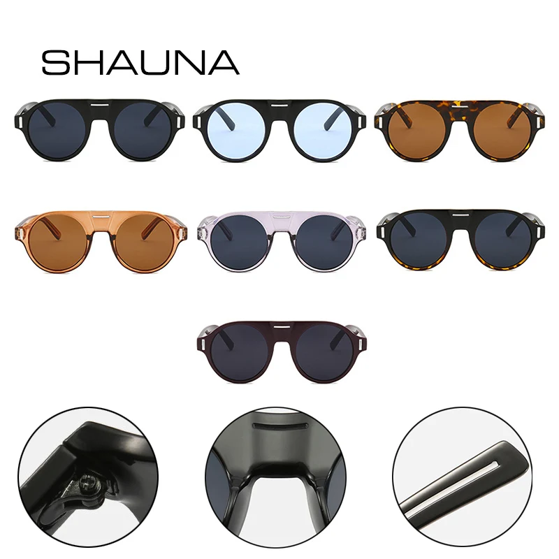 Женские и мужские круглые ретро очки SHAUNA солнцезащитные UV400|Женские очки| |