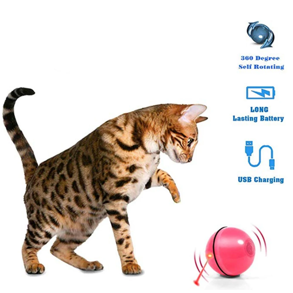 

Умная игрушка для кошек светодиодный подсветкой, умный интерактивный мяч с инфракрасным датчиком, забавные товары для кошек, автоматическа...