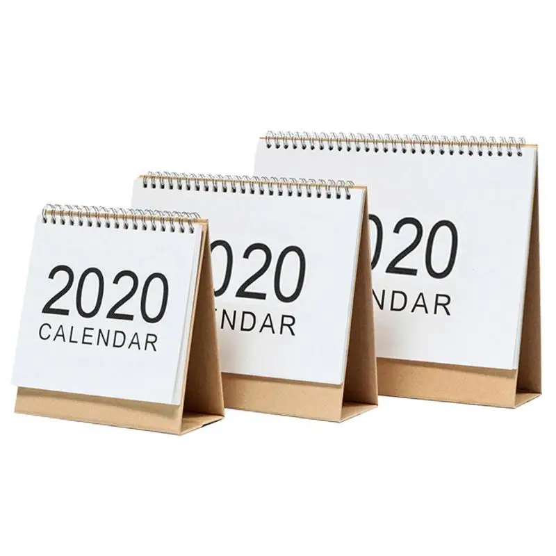 Creative 2020 Table Calendar Hand Painting 365 days Daily Planner Notes Agenda Checker Kraft Paper Home Office Notepad | Канцтовары для
