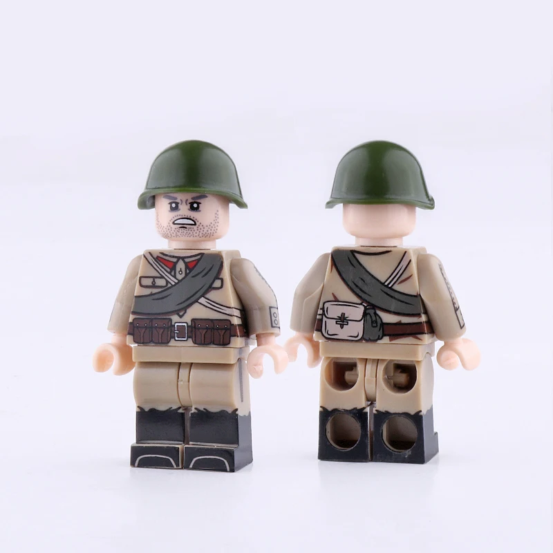 WW2 военная армия солдат фигурки строительные блоки Minifigs армейский солдатский шлем оружие шарф аксессуары Кирпичи игрушки для детей