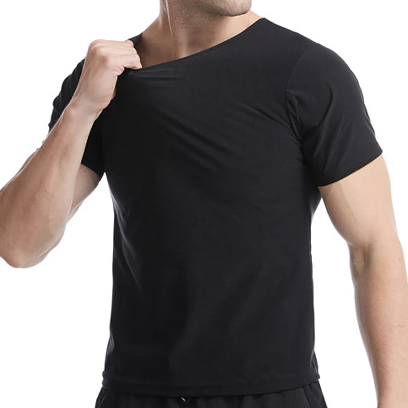 Men's Heat Trapping Shirt Sweat Enhancing Vest Body Shaper Slimmer Sauna Effect Suits Shapewear Compression Outfit Workout Tops