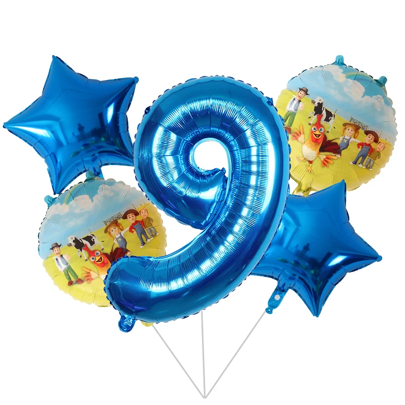 9 Новинка, 5 шт./лот, воздушный шар с животными на ферме, 30 дюймов, воздушный шар с цифрами, для детей, для первого дня рождения, для вечеринки, украшения, Globos, игрушки для детей, для фермы, вечерние - Цвет: 9