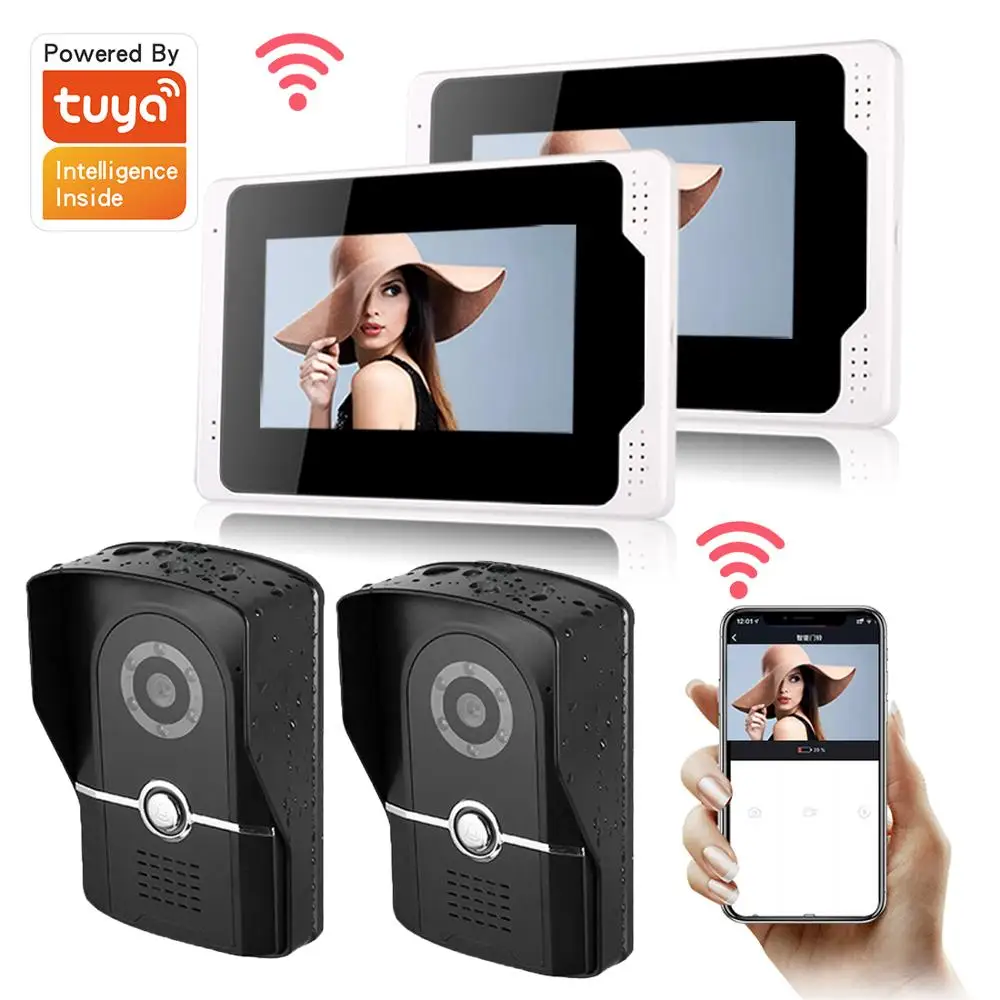 Tuya Wifi Wired Video Door Intercom for the Apartment 1080P Camera Video Doorbell Ifrared Night Vision Device