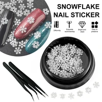 3d holographic snowflake nail stickers christmas nail decals self adhesive nail art stickers nail decoration for home salon