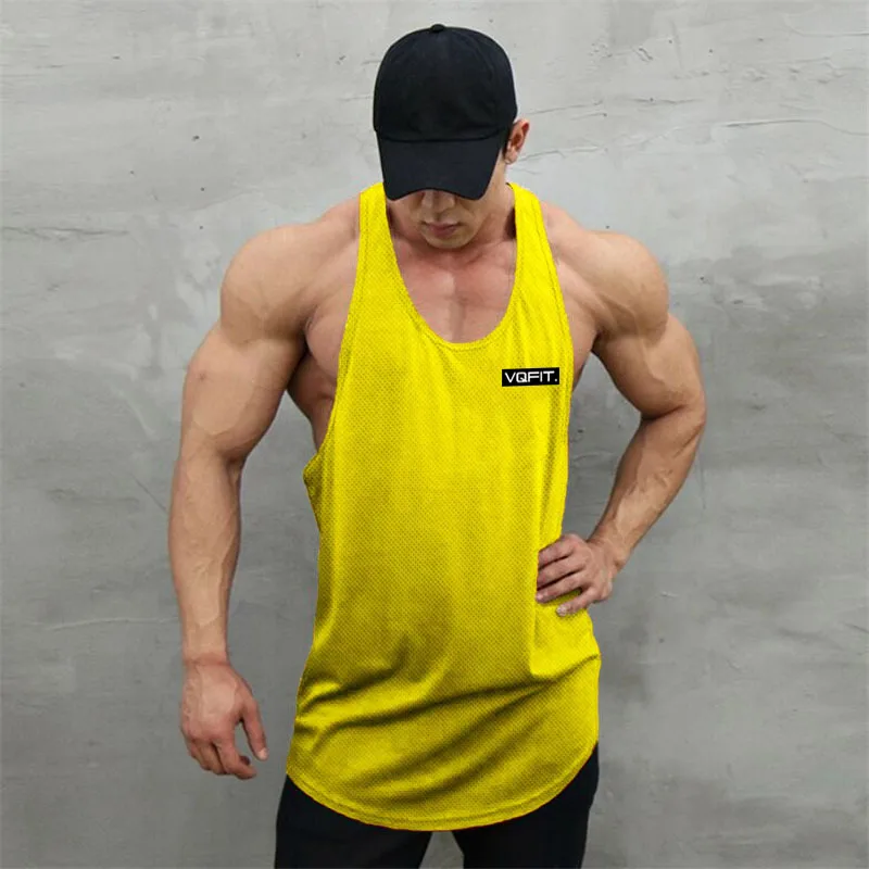 Мужские новые горячие стили Vneck Yback топы с сеткой Быстросохнущий жилет Стрингер