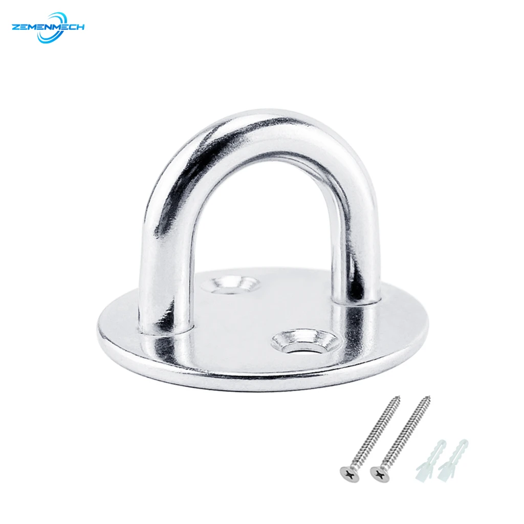 

Yoga Hardware 8mm Stainless Steel Round Pad Eye Plate Staple Ring Hook Hardware Shade Sail Sailboat Kayaking Canoe Boat Yacht