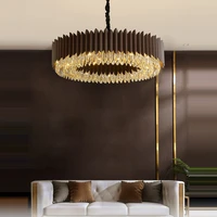 led round crystal black gold hanging lamps lustre pendant lights pendant light suspension luminaire lampen for dinning room