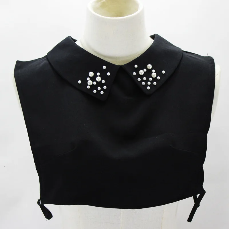

Pearl Nail Fake Collar Sweater Loose Coat Decoration Lead Black Small Square Detachable Shirt Women Necklace New Free Shipping
