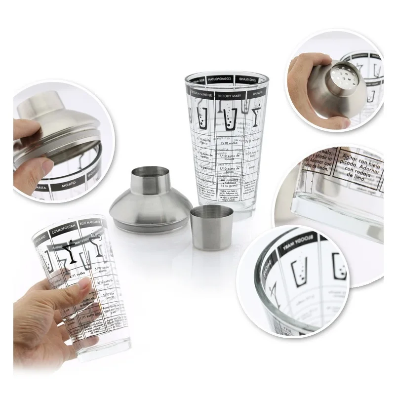 1 шт. 450 мл со шкалой из нержавеющей стали стеклянный миксер бытовой 2019NEW