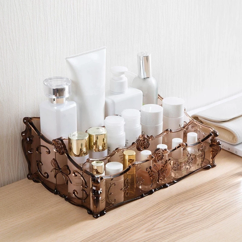 

Pattern Transparent Plastic Cosmetic Storage Box Desktop Cosmetic Perfume Storage Box