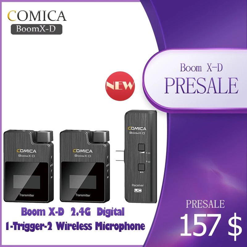 COMICA BoomX D D1 D2 UC1 UC2 2 4G цифровой 1 триггер беспроводной микрофон с передатчиком и