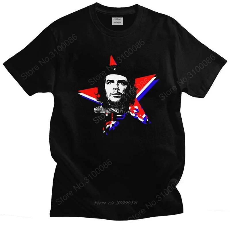 

Ernesto Che Guevara Hero T Shirt Men 100% Cotton Awesome T-shirt Short Sleeves Cuba Cuban Revolution Tee Fitted Clothing Merch