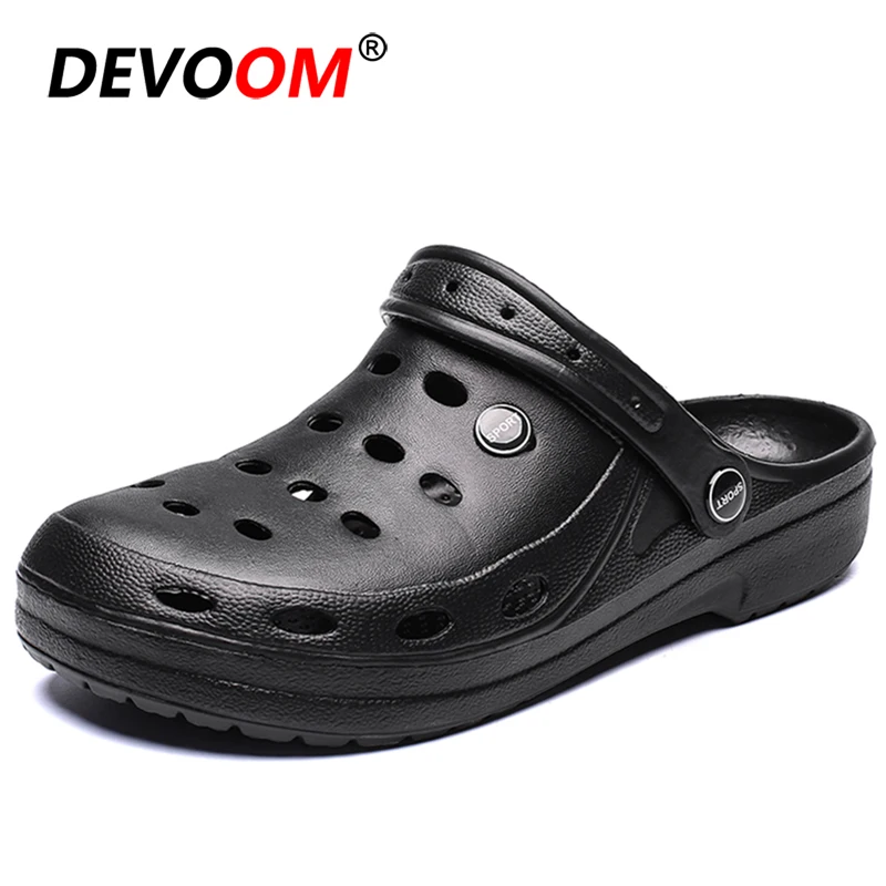 Мужские кроссовки для сада и пляжа уличные удобные спортивные сандалии с дырками