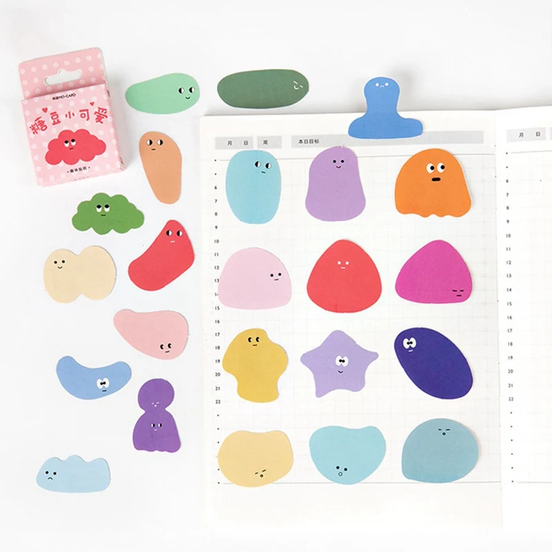 46 шт./пакет Канцтовары Мультяшные наклейки милые конфетные Kawaii липкая бумага