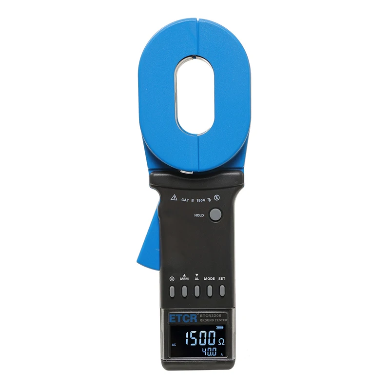 

ETCR Multifunctional Clamp On Ground Resistance Tester 0.01 to 1500 Ohm Earth Resistance Meter With Alarm ETCR2200