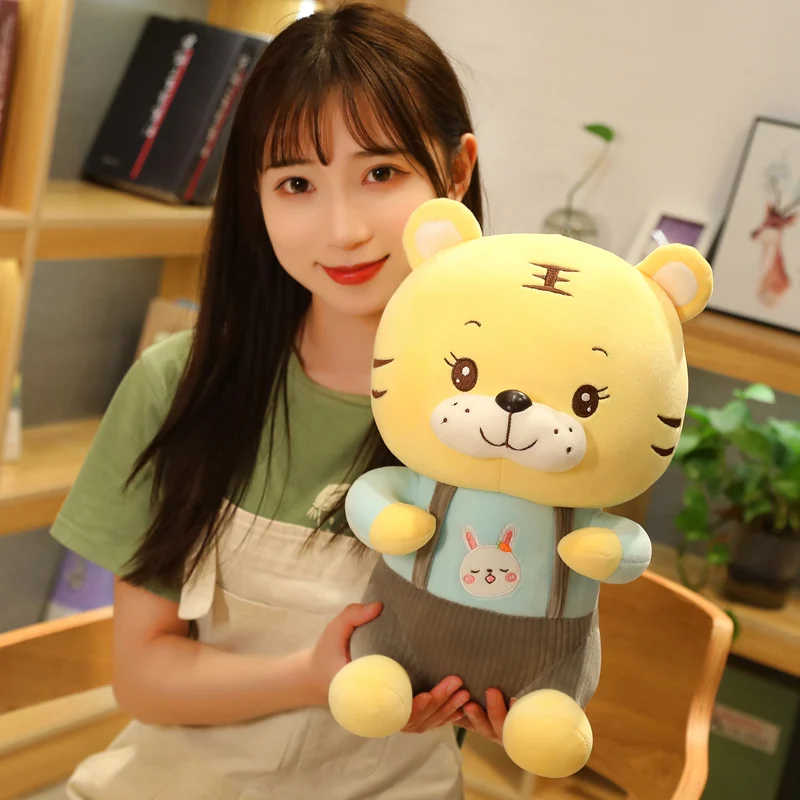

1pc 18-45cm cute yellow pink couple tiger plush doll kawaii animal toy kids girl holiday gift home decoration