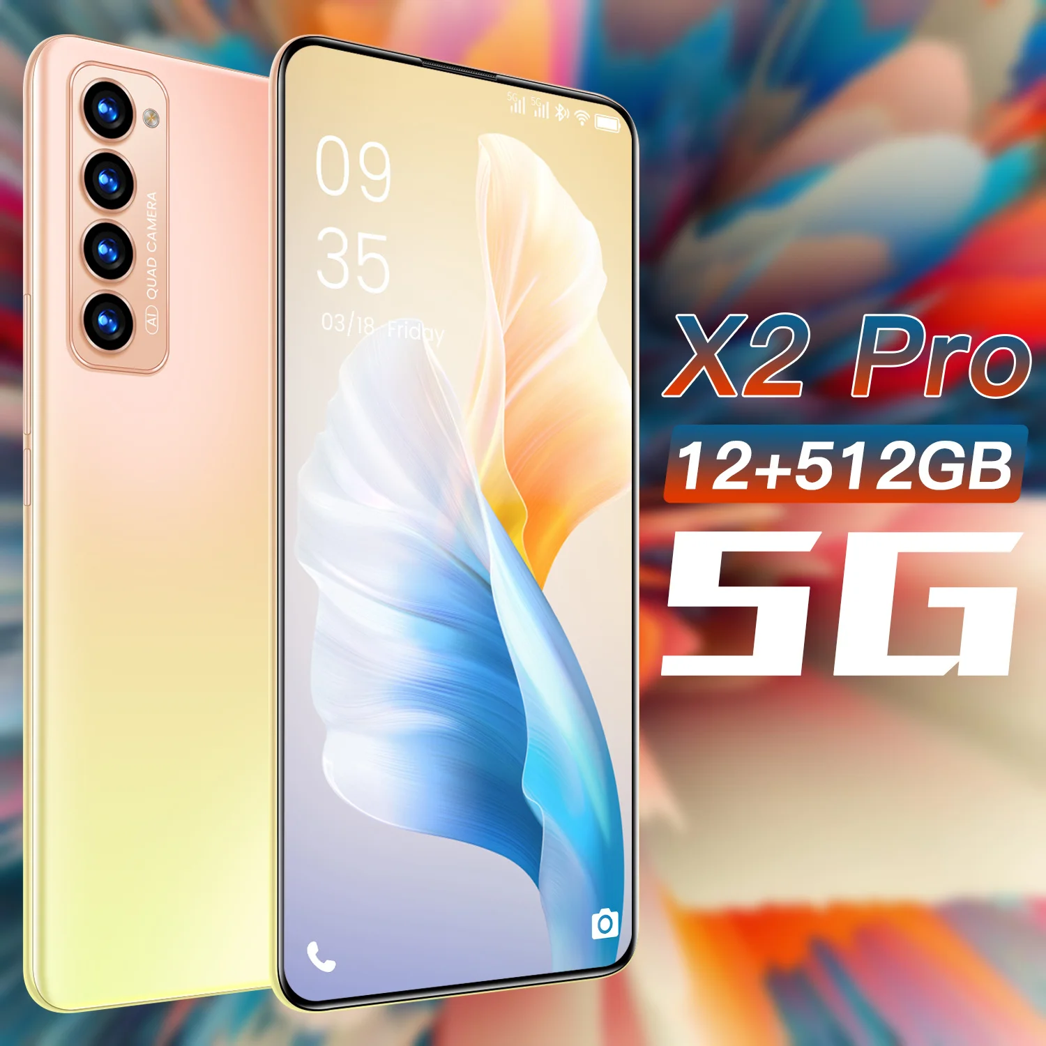 

Galaxy Global Version Smartphone X2 Pro 7.3 Inch Screen 5000mAh 16+28 MP Camera 12+512GB 10 Core Facial Fingerprint ID New Phone