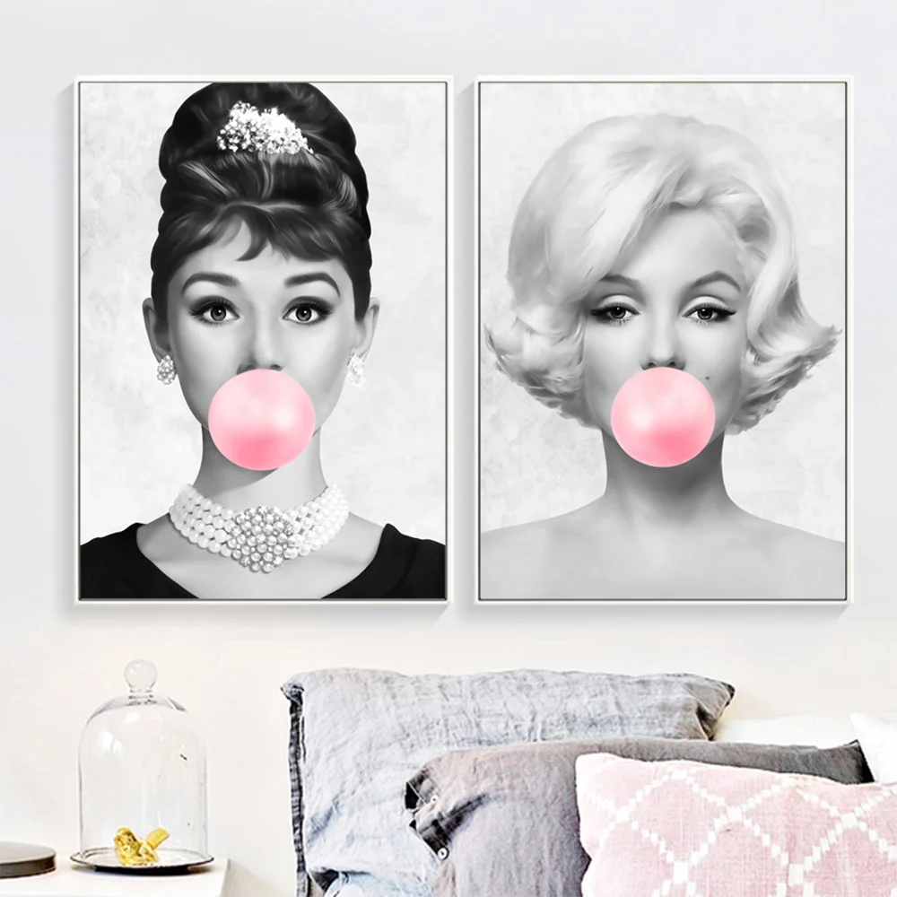 Настенная Картина на холсте в скандинавском стиле привлекательная женщина