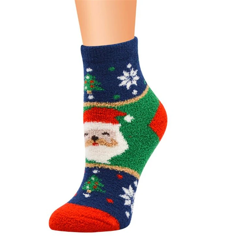 

Women Socks Casual Winter Christmas Socks Santa Claus Deer Cartoon Keep Warm Coral Fleece Socks Lady Girls Sock Christmas Gift