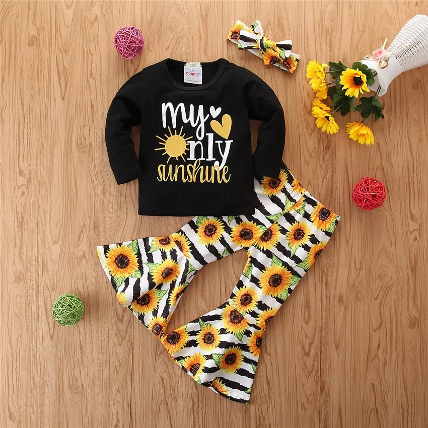 

Baby Girls Clothes Set Summer Toddler Girls Clothes T-shirt+Wide Leg Pants Tracksuit Suit Kids outfits For Baby Children Clothes