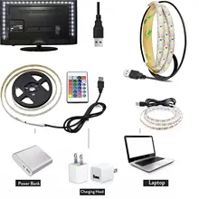 Водонепроницаемый 5 в USB RGB гибкая светодиодная лента светильник 1