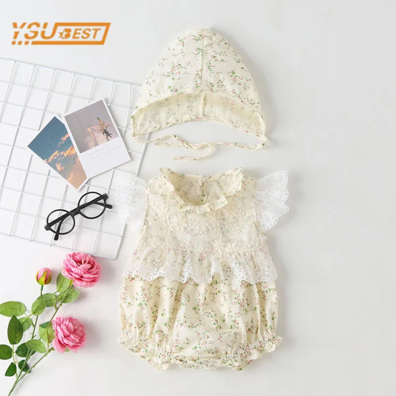 

Newborn Baby Girl Short Sleeve Lace Printing Rompers Toddler Jumpsuit Summer Cute Infant Baby Girls Children Outfit Jumpsuit