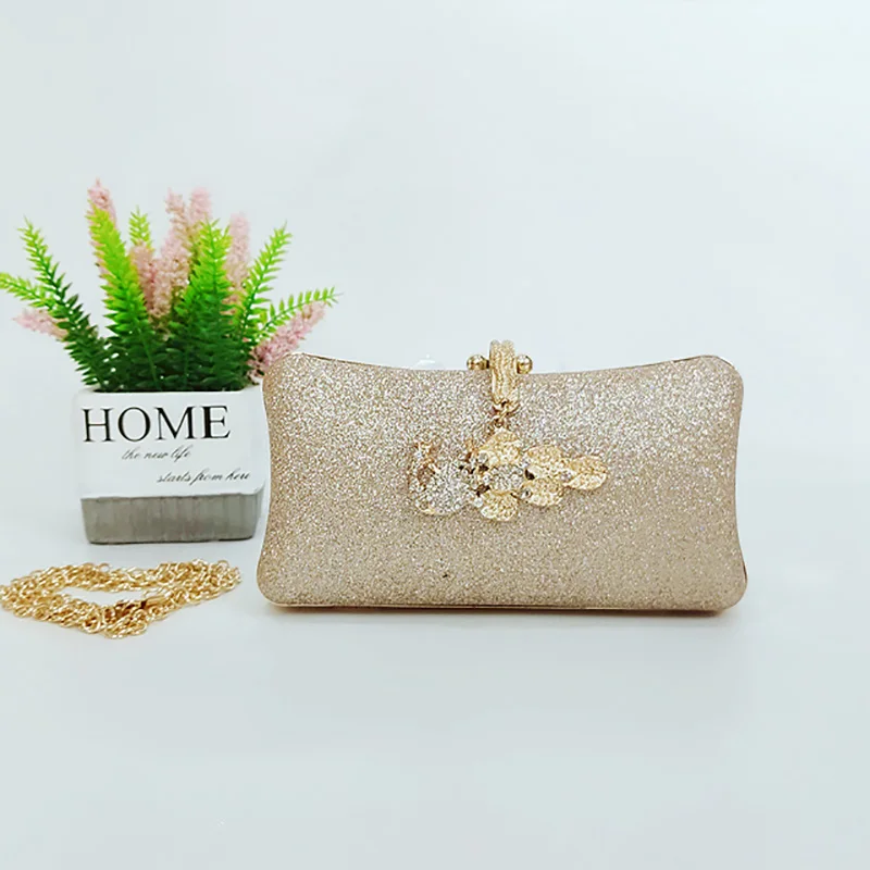 

Diamond crown buckle evening new magic color square ladies bag PU small square bag