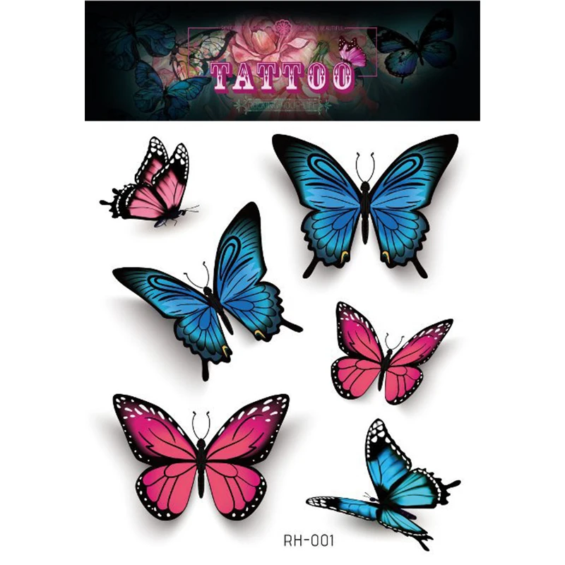 1 шт. 3D Временная тату наклейка в виде бабочки для женщин и девочек наклейки боди