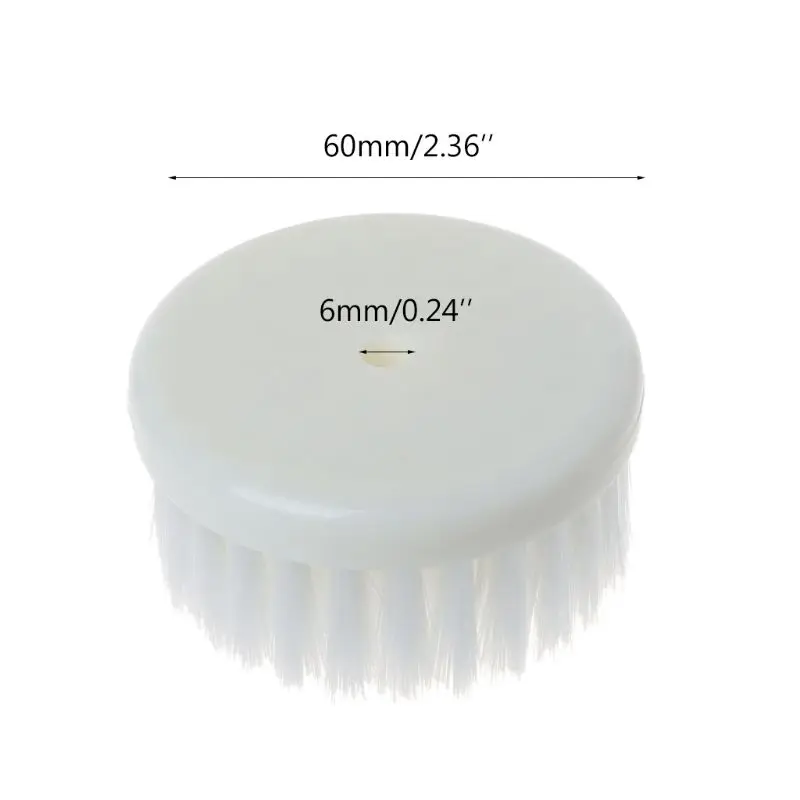 

60mm White Soft Drill Powered Brush Head For Cleaning Car Carpet Bath Fabric New N1HF