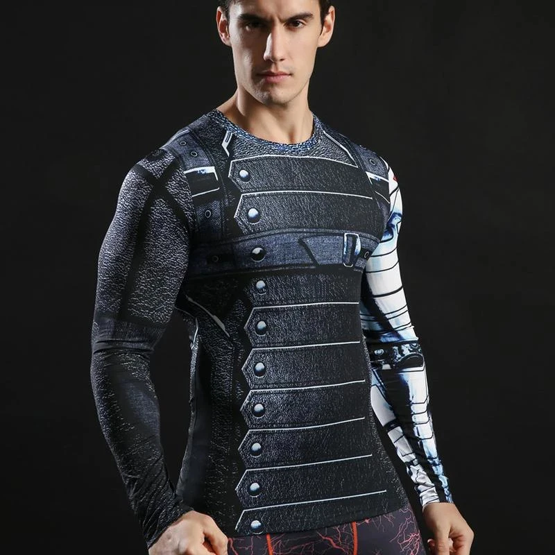 

New Men Sport Running Shirts Sportswear Long Sleeve Compression T Shirt Men Quick Dry Tights Gym Fitness Workout Training Shirts