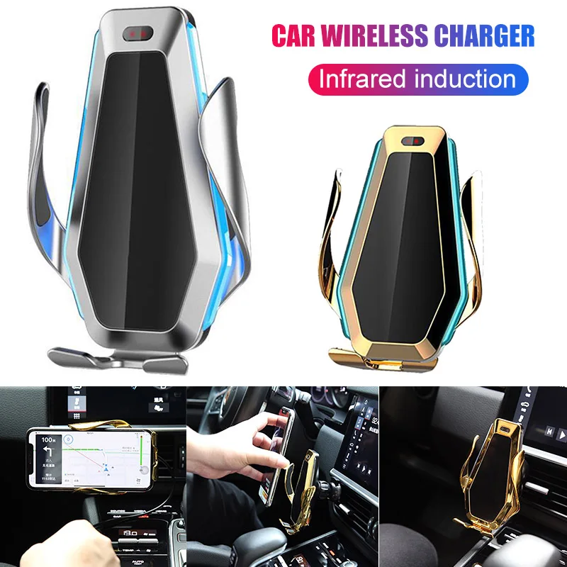 Newly Car Wireless Charger Phone Holder Auto Clamping Mount Charging Bracket for Smartphone 999 | Электроника
