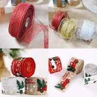 25m red silvery golden mesh streamer christmas tree color car printing party supply bow ribbon christmas decoration for home
