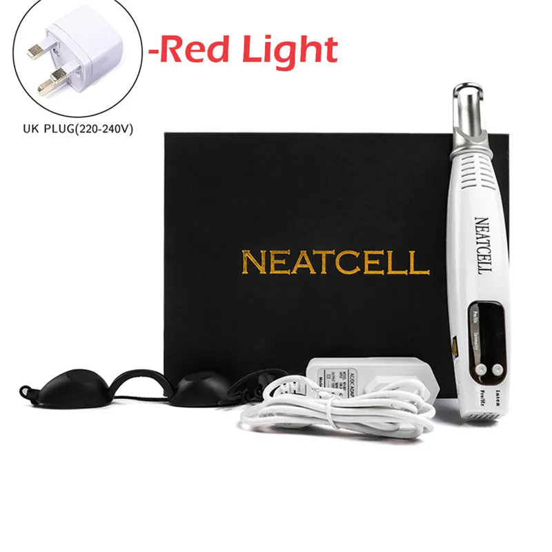 red uk plug Picosecond, лазерная ручка, синий светильник, терапия, пигмент, тату шрам, удаление крот, веснушек, удаление темных пятен, лазерная ручка Picosecond - Цвет: red uk plug